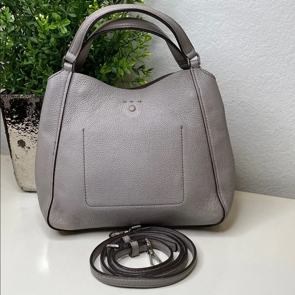 Kate Spade Talia Small‎ Triple Compartment Satchel Shoulder Bag Soft Taupe - Picture 3 of 13